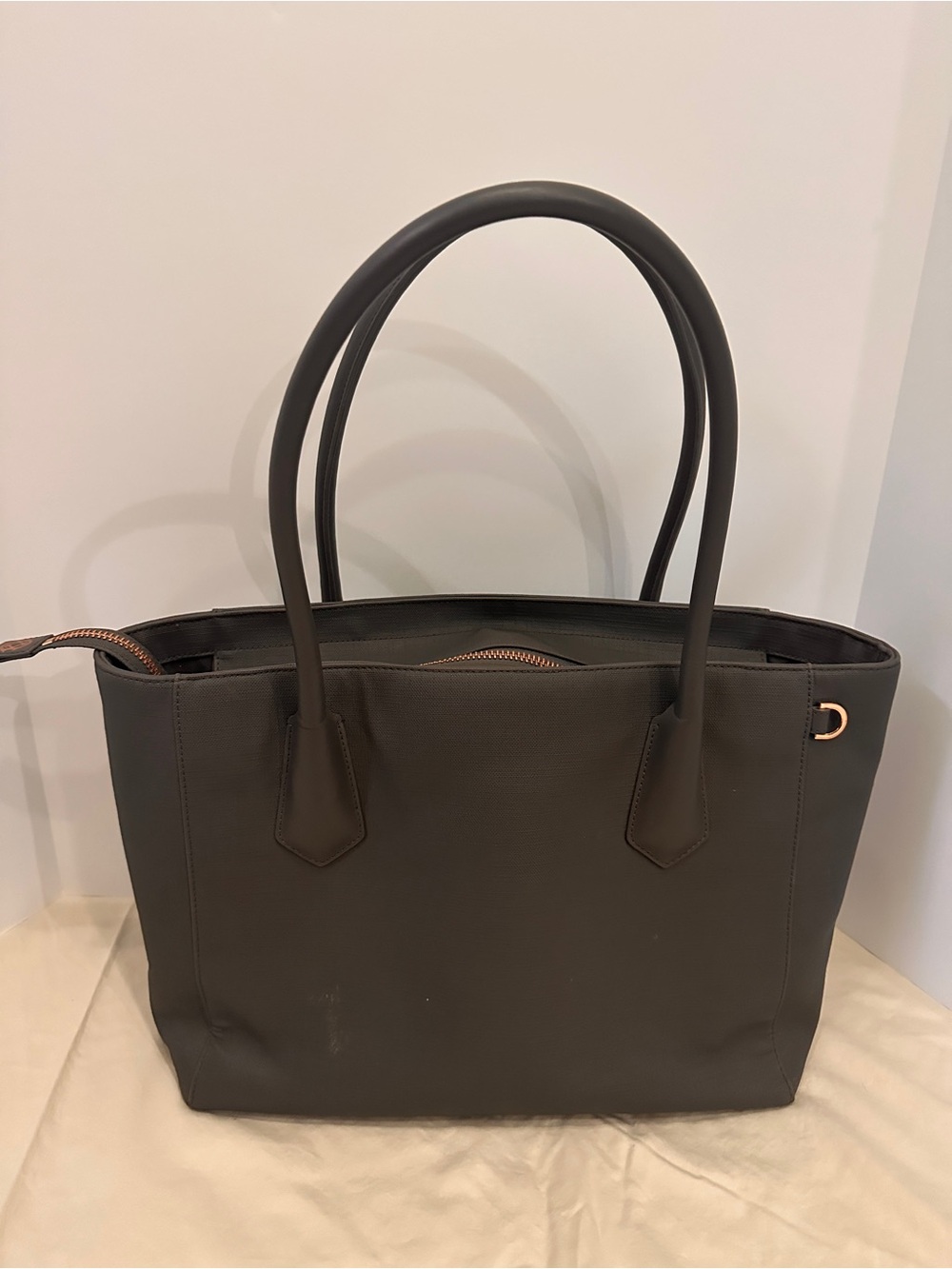 Dagne Dover Charcoal Tote with Rose Gold Hardware